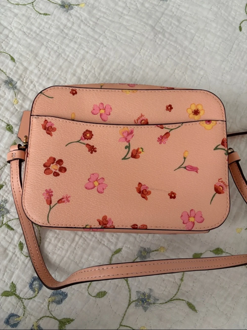 EUC Coach Mystical Floral Print Camera bag Faded Blush Pink - Picture 5 of 11